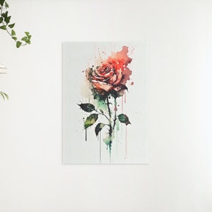 Rosa Poster Aquarela | Arte de casa simples | Download digital de arte de parede para impressão