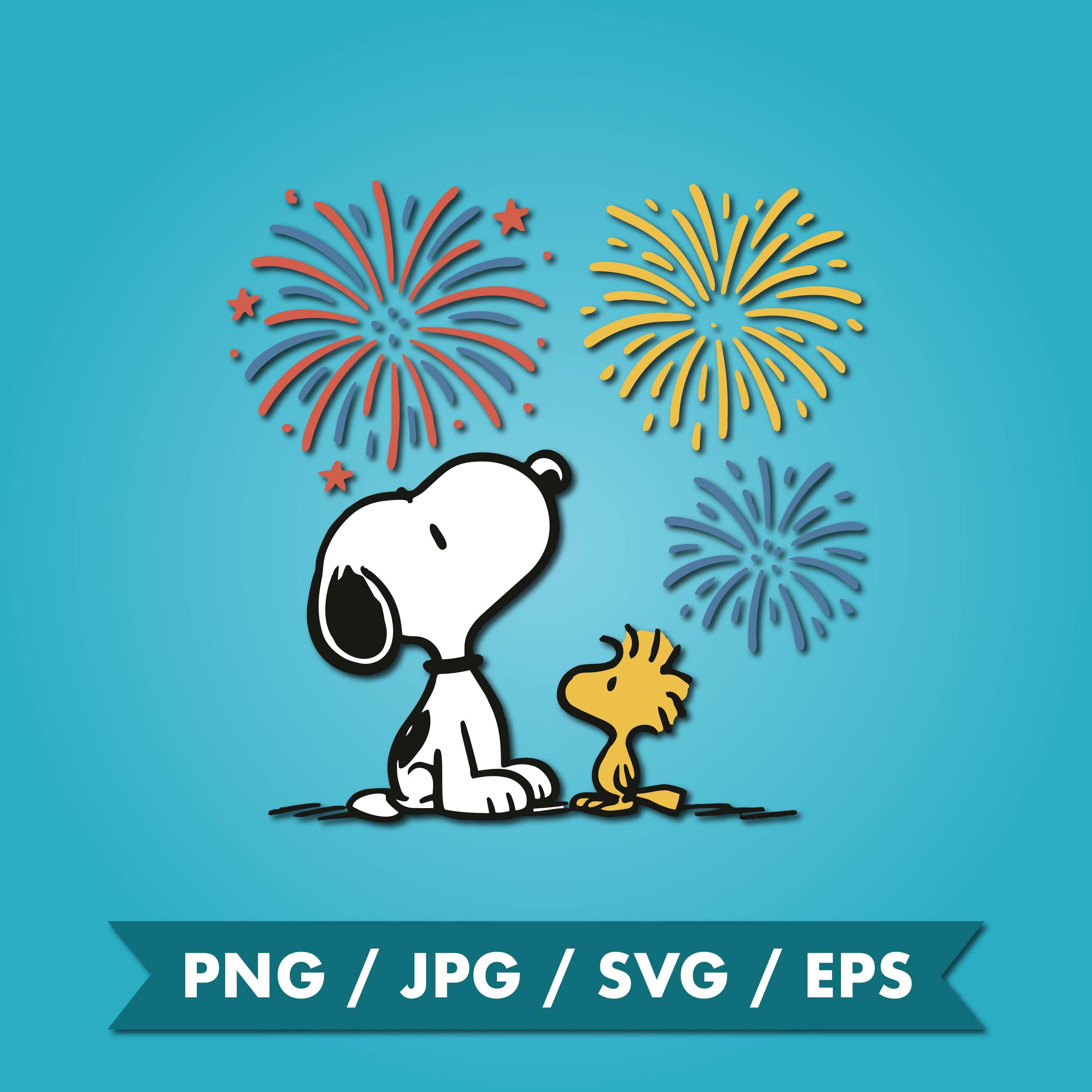 Snoopy 4th of July Fireworks Graphic | Clipart | Cricut