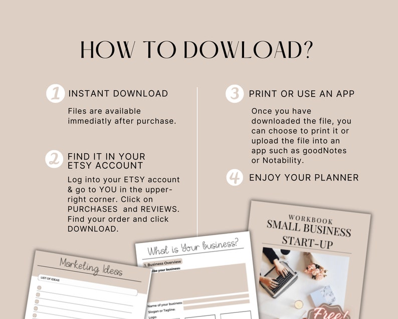 Start up Business Guide &amp; Workbook, Small Business Planner, Small ...