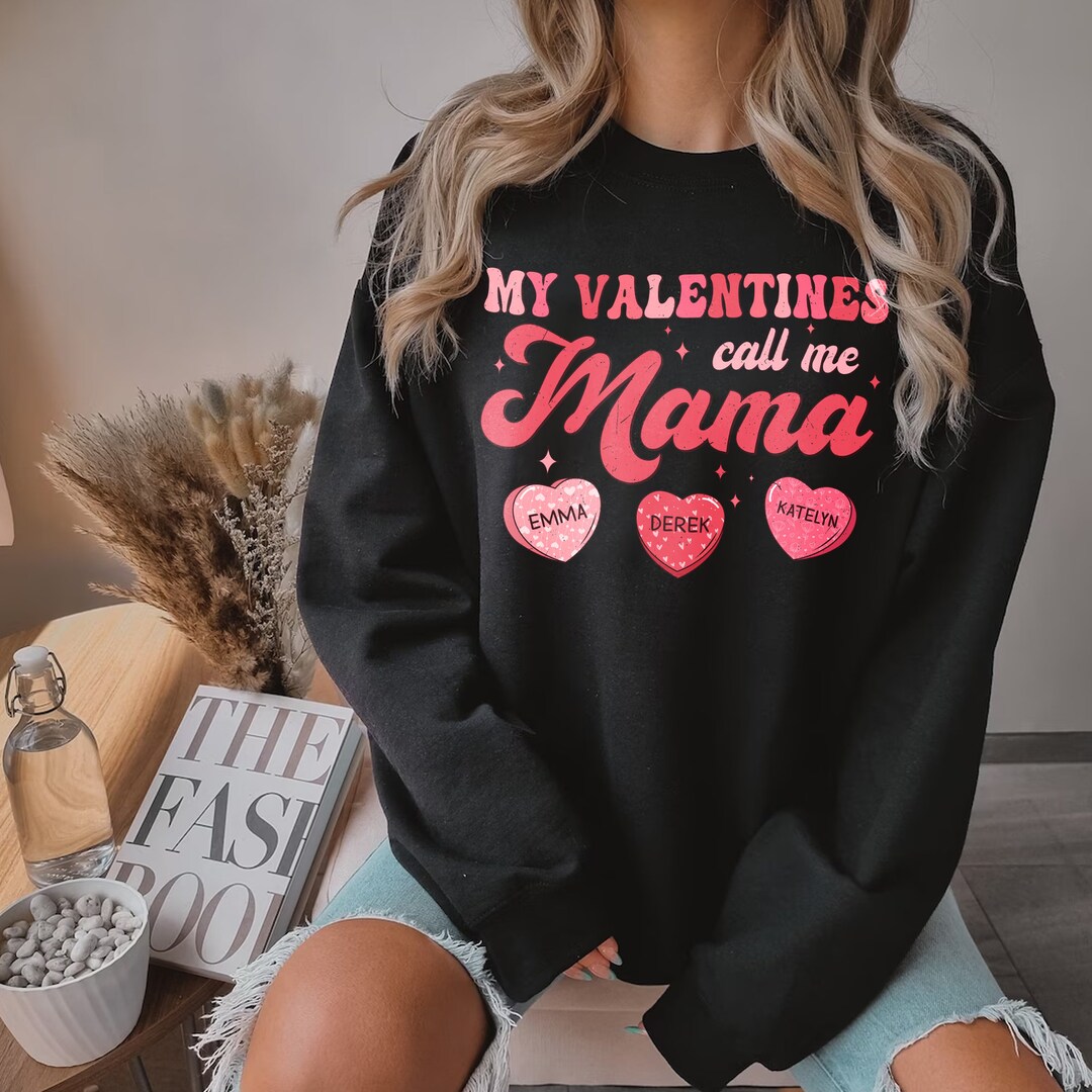 My Valentines Call Me Mama Shirt, Valentine Gift for Mom, Mama's