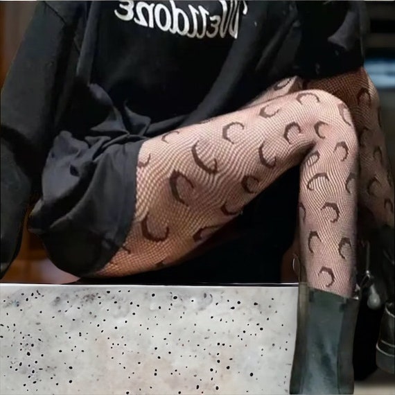 Witchy Moon Tights / Fishnets / Halloween Spooky Leggings / Pantyhose /  Witch / Grunge
