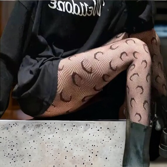 Witchy Moon Tights Fishnets Halloween Spooky Leggings Pantyhose Witch Grunge Etsy