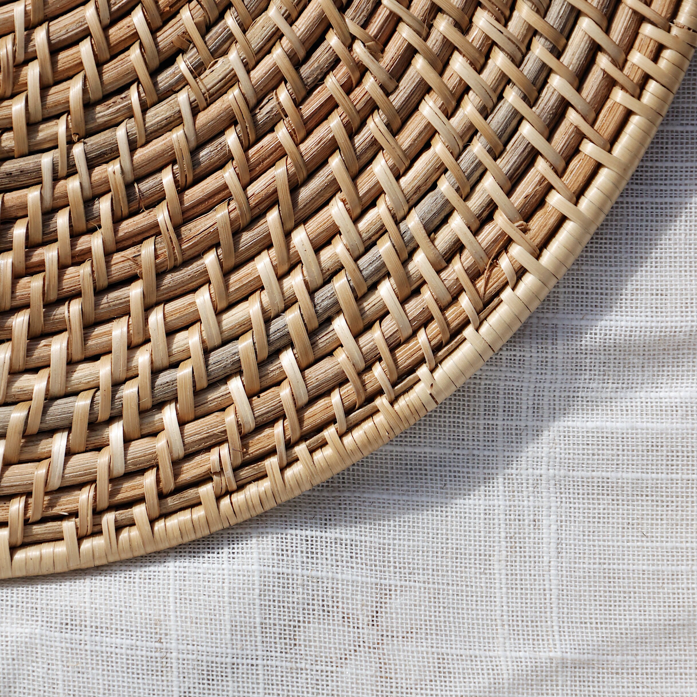 Dangwa Round Woven Rattan Placemat Etsy