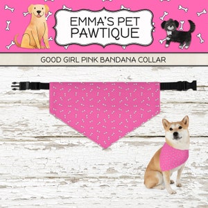 Rosa Hundeknochen Bandana, Hundehalsband Bandana