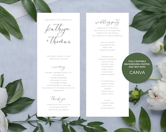 Minimalist Wedding Program | Order of Service | Printable Ceremony | Modern Wedding Program | We Do | Editable Template | 1 |  M2