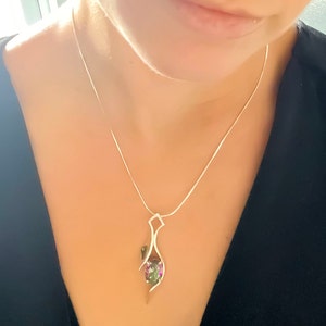 Silver Mystic Topaz Necklace - Mystic Topaz Pendant - Gemstone Jewelry - Sterling Silver Necklace