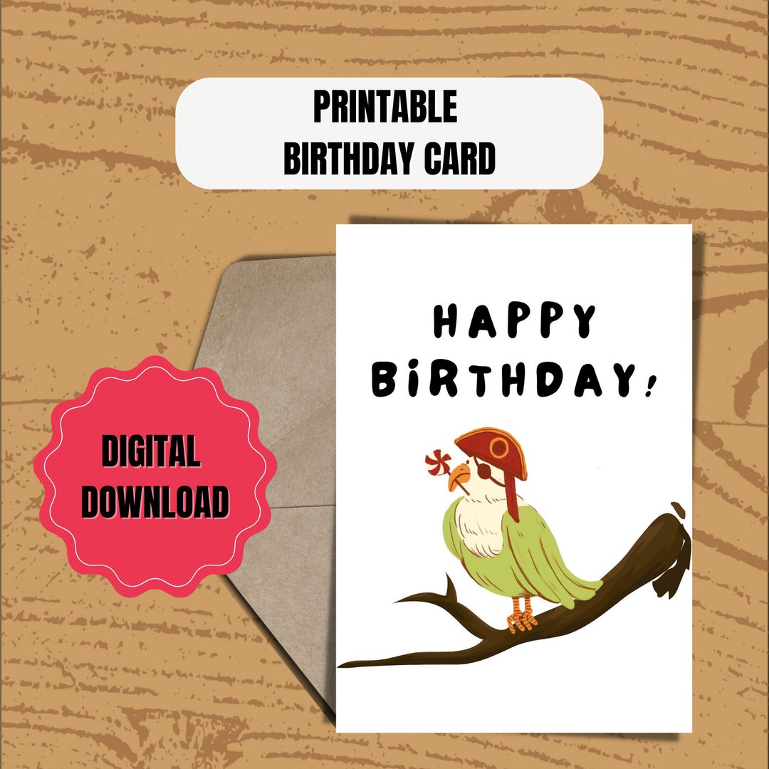 Printable Birthday Card Bird Birthday Card Animal Printable Happy ...