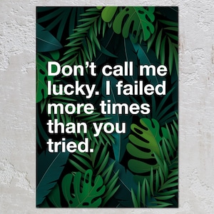 Motivational Quote Poster: Never Stop, Jungle Theme