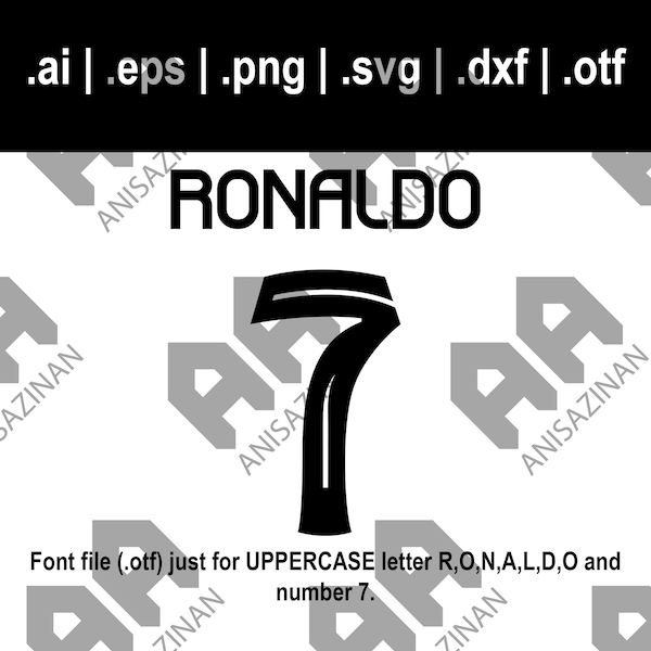 Cristiano Ronaldo CR7 Al Nassr FC 2023/2024 svg png dxf eps ai otf | Cut File for Cricut | Download for Cricut, Silhouette, Glowforge