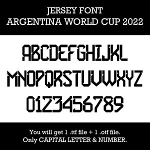 Argentina World Cup 2022 Jersey Font Lionel Messi Jersey Font Soccer Font Sport Font 1 TTF 1 OTF File Digital Download image 1