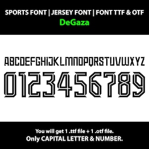 DeGaza Font | 1 TTF + 1 OTF File | Sports Font | Jersey Font | Font Ttf Otf | Digital Download | Download Ttf Otf Font | Font For Jersey