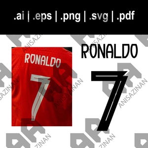 Ronaldo 7 Portugal 2025 UEFA svg png eps ai pdf | Cristiano Ronaldo 7 | Jersey Number | Download Cut File for Cricut & Glowforge