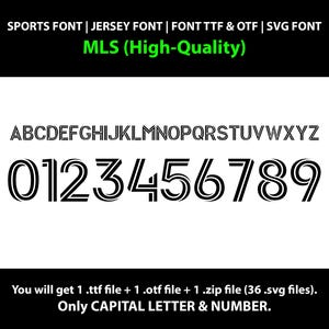 MLS Sports SVG Font | Installable Font (ttf & otf) | Jersey Numbers