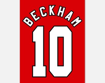 David Beckham Halfway Line Goal 1996 Jersey Poster | A3 Size | High Quality Print