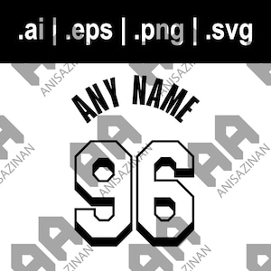 Custom Lakers Jersey Number & Name svg png eps ai | Cut File for Cricut | Silhouette | Engrave | For Cutting Machine
