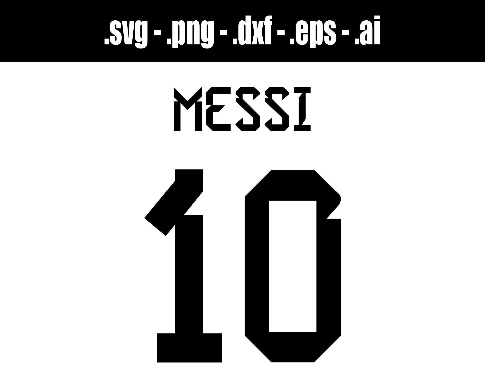 Messi 10 svg png dxf eps ai archivos / Archivo de corte para - Etsy México