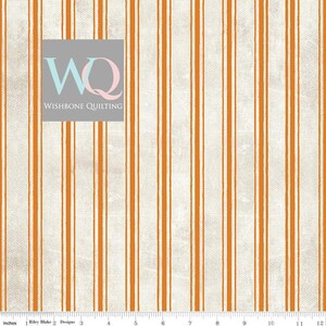 Halloween Fabric - Riley Blake Pumpkin Patch  - Orange Terrifying Ticking - Stripe  C14578 (15.5"x43")