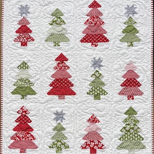 Handmade Christmas Tree Baby Quilt: Buon Natale Heirloom Blanket (36.5x40.5) Table Topper, Wall Hanging