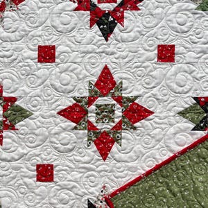 Handmade Christmas Baby Quilt, Baby&#39;s First Christmas Blanket, Table Topper, Wall Hanging (37x37.5) Ready to Ship!