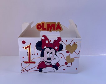 Caja de recuerdos de Minnie Mouse Gable: Decoración para fiestas