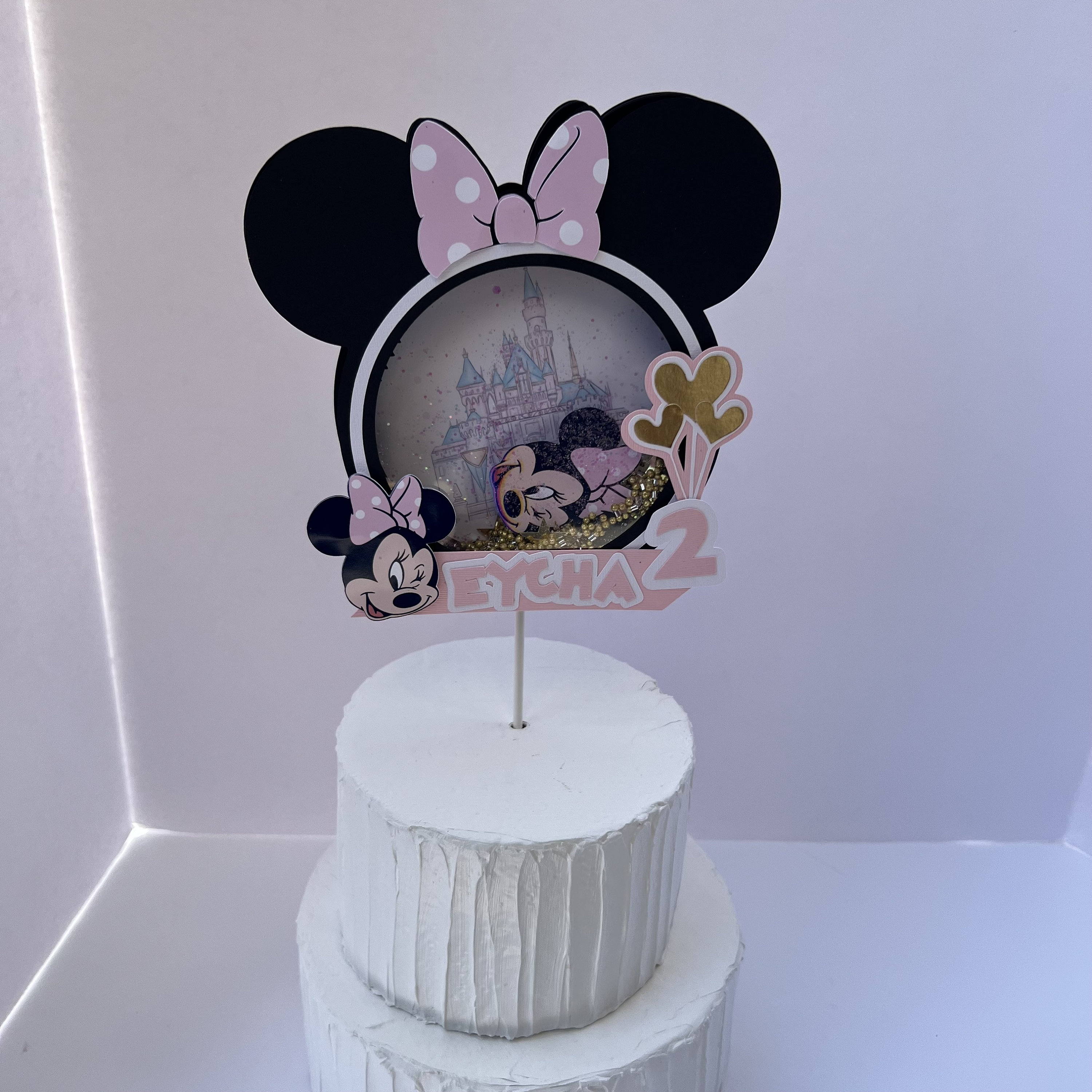Adorno para tarta con purpurina de Minnie Mouse personalizado - Etsy México, image size:3000x3000