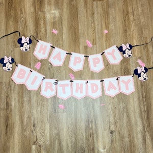Banner Minnie mouse-banner feliz cumpleaños Minnie mouse-party banner minnie mouse-banner pink-Minnie mouse banner-Minnie mouse party banner