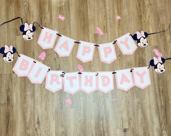 Minnie Mouse Birthday Banner: Pink Party Decoration