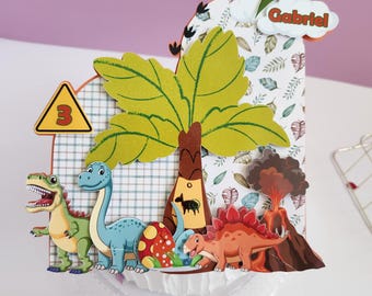 Adorno para tarta de dinosaurio: decoración para fiesta de dinosaurios