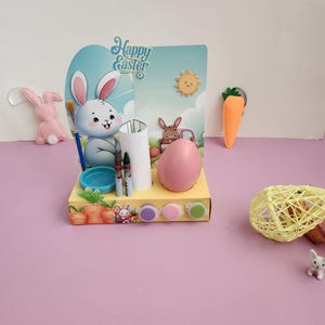 Scatola di attività pasquali – Include Kinder Egg, Crayola, Playdoh, kit di pittura e statuetta in gesso per bambini