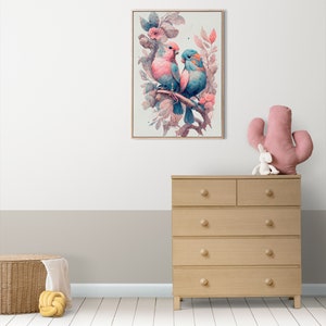 Love Birds Nursery Print | Whimsical Wall Art for Baby Room | Digital Illustration Download |  Decor for Kids&quot;