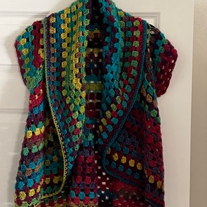 Stylish hand crocheted sweater/vest