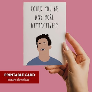 Carte de Saint-Valentin drôle, série télé d'amis, carte d'amour pour lui, cadeau d'anniversaire de petit ami, carte d'amour drôle, Chandler Bing, Saint-Valentin sarcastique