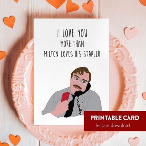 Divertente biglietto d'amore, San Valentino per ufficio, biglietto d'amore con spillatrice, regalo di anniversario geek, San Valentino per lui, divertente biglietto d'amore sul lavoro