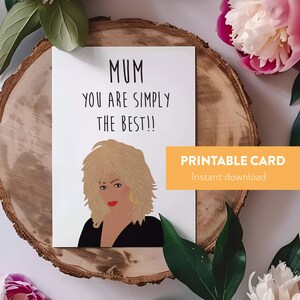 Mum You Are Simply The Best Card, Funny Mothers Day Card, Gift for Mum, Birthday Card for Mum, 80s Music Fan Gift, Retro Mum Card