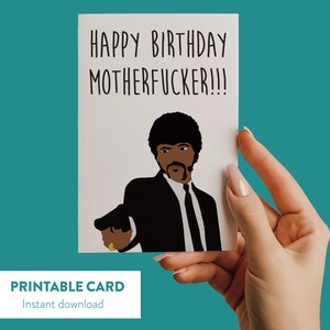 Tarjeta de feliz cumpleaños, hijo de puta, divertida tarjeta de cumpleaños para él, atrevida tarjeta de cumpleaños, inspirada en películas de los 90, cultura pop, cumpleaños importante
