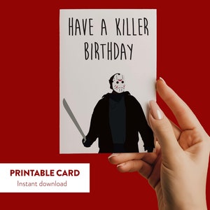 Lustige Horror Geburtstagskarte, Slasher Film Gruß, Gruselige Geburtstagskarte, Karte für Ihn, Karte für Sie, Digitaler Download, Horror Fan Geschenk