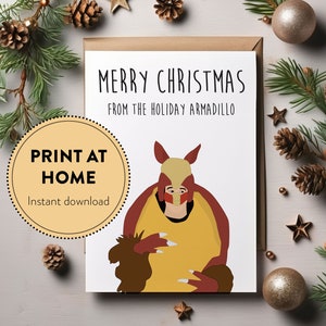 Friends Ross Weihnachten lustige druckbare Weihnachtskarte, Pop Kultur Weihnachtskarte für besten Freund, frohe Weihnachten vom Feiertag Gürteltier