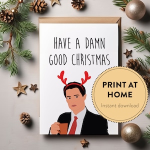 Carte de Noël imprimable Twin Peaks Agent Cooper, carte de vœux de la culture pop, carte pour petit ami, David Lynch, carte pour petite amie