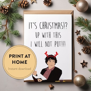Black Books Bernard Tarjeta de Navidad imprimible divertida, Tarjeta navideña de cultura pop, Tarjeta para novio, tarjeta para mejor amigo, TV británica