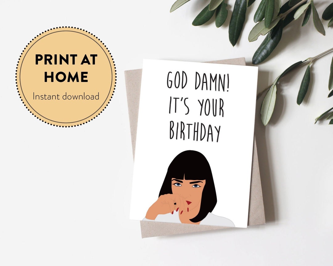 Pulp Fiction Birthday Card Quentin Tarantino Birthday Card Etsy