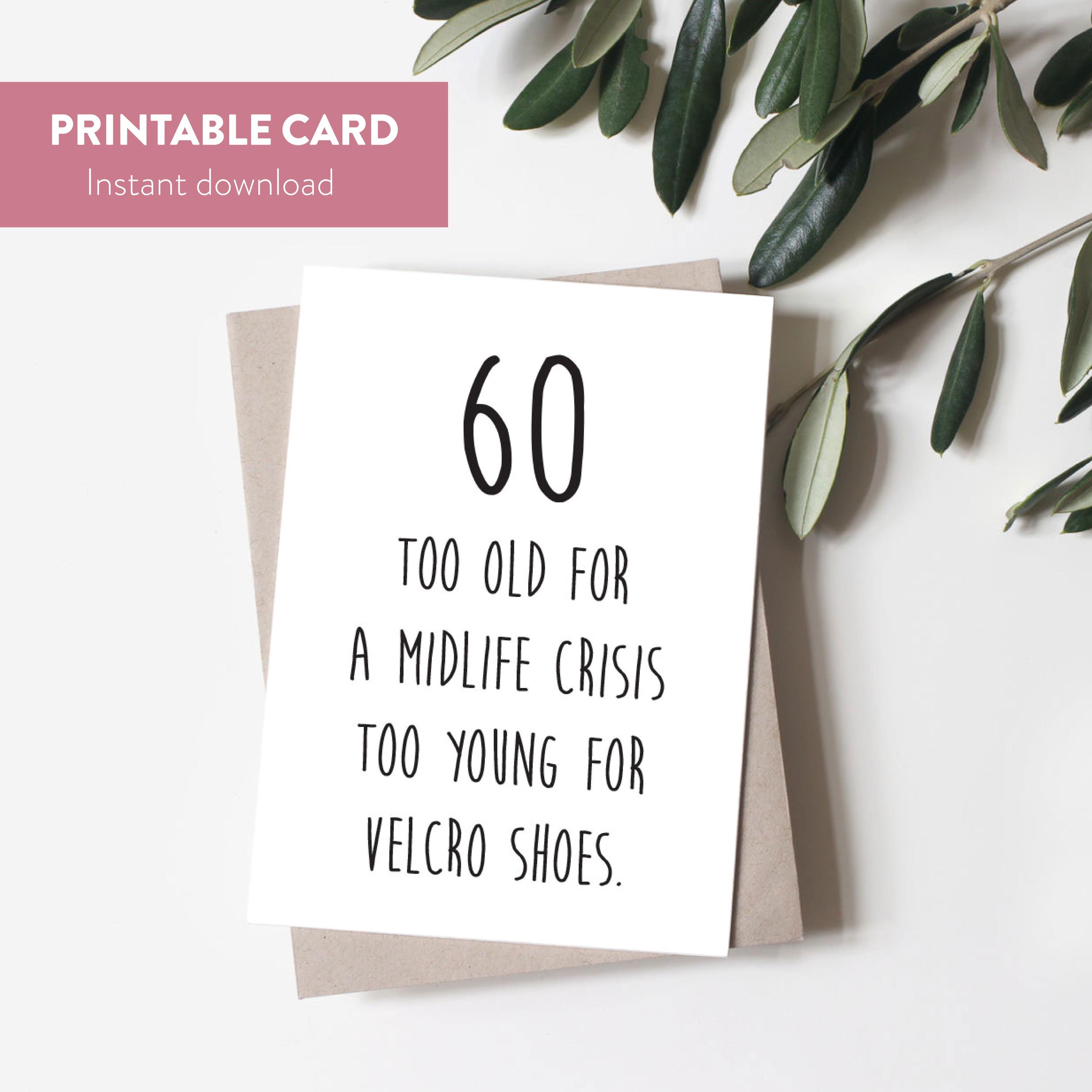 Funny 60th Birthday Card, Humorous Milestone Birthday Greeting ...