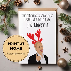 Hoe ik je moeder heb ontmoet Grappige afdrukbare kerstkaart, legendarische Barney Stinson, kerstkaart popcultuur, kaart voor vriend, beste vriend