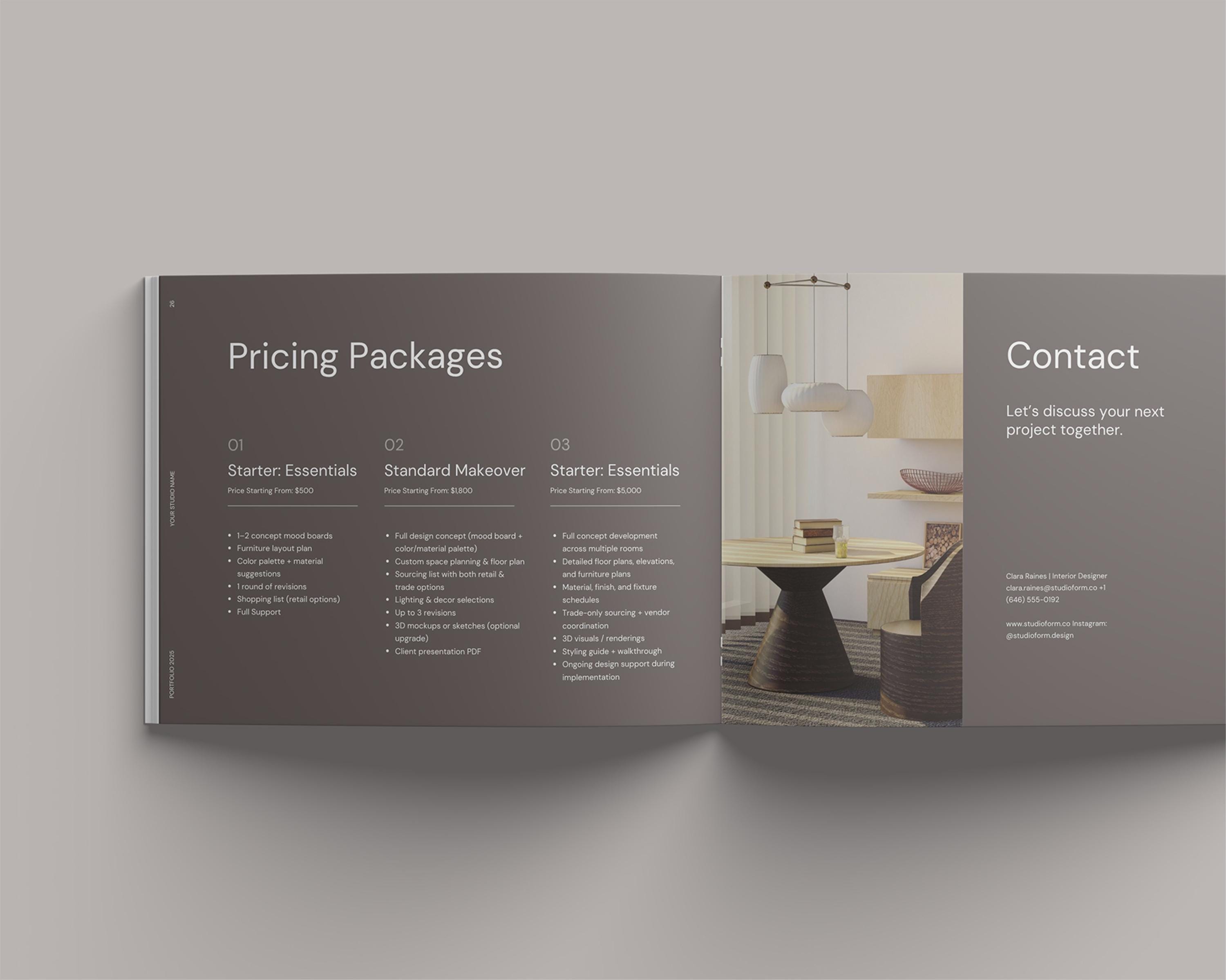 Interior Design Portfolio Template | Minimalist Interior Designer ...