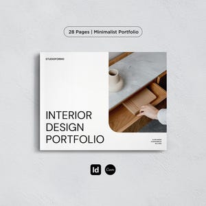 Interior Design Portfolio Template | Minimalist Interior Designer Brochure | Adobe InDesign & Canva Template