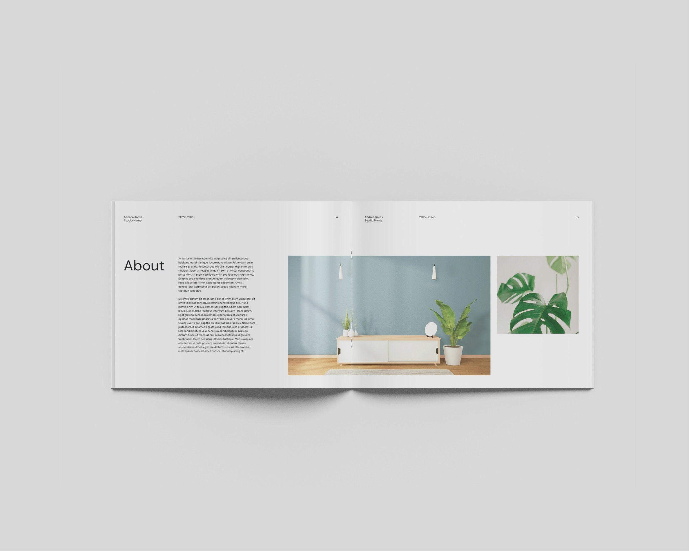 Clean Interior Design Portfolio Template, Canva & Indesign Portfolio ...