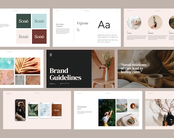 Brand Guidelines Template for InDesign, Illustrator & Canva | Visual Style Guide | Branding Kit