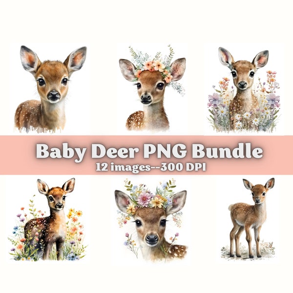 Woodland Animal PNG, Deer Clip Art, Deer PNG, Watercolor, Forest, Clip art, Baby, Birthday, Nursery, Baby Shower, PNG File, Digital Download