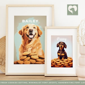 Custom Fresh Cookies Pet Portrait from Photo PRINTABLE Wall Art Personalized Wall Art Dog Portrait Gift Mom Dad Owner DIGITAL DOWNLOAD