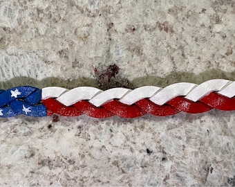 American Flag Braided leather bracelet