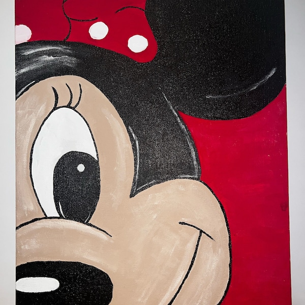 Minnie Mouse Canvas Painting Etsy
